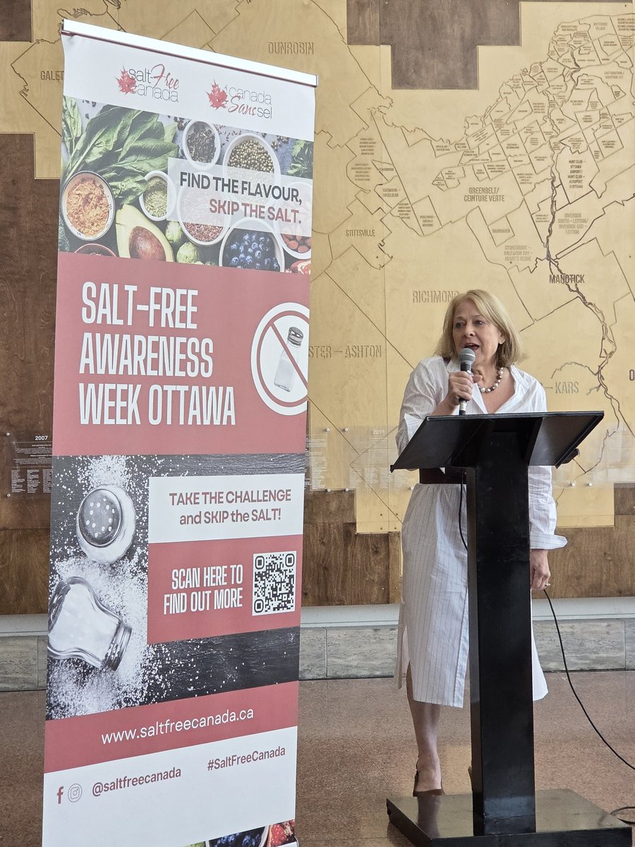 Patricia Treusch launches Salt-Free Awareness Week at   Ottawa City Hall. ##HealthPartners #HeartandStroke #Salt-FreeCanada