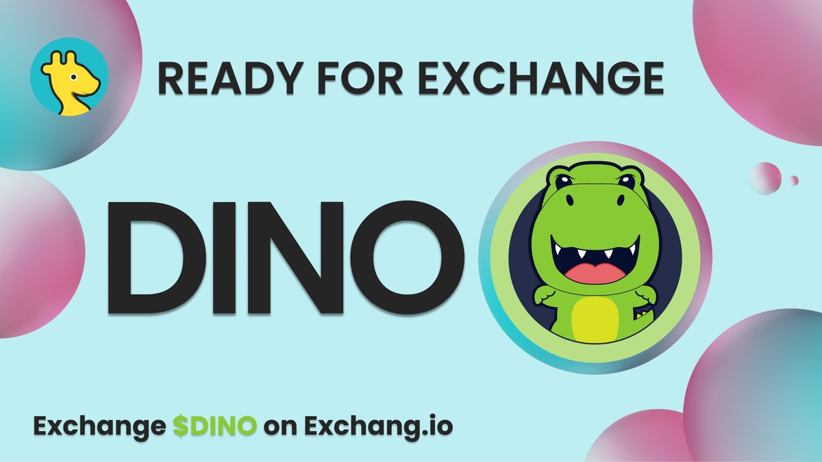 Exchang.io (@exchangio) on Twitter photo $DINO is a fun and community-driven cryptocurrency inspired by dinosaurs. <a href="/DinoLFG/">Dino LFG Official 🦖</a> offers games, exclusive content, and an ecosystem for an active community 🦖
🔄 Get #DINO on #Exchangio with no limits
👉 Cross-chain swaps, no sign-ups 🦕
🔗 exchang.io/exchange-pairs… $DINO is a fun and community-driven cryptocurrency inspired by dinosaurs. <a href="/DinoLFG/">Dino LFG Official 🦖</a> offers games, exclusive content, and an ecosystem for an active community 🦖
🔄 Get #DINO on #Exchangio with no limits
👉 Cross-chain swaps, no sign-ups 🦕
🔗 exchang.io/exchange-pairs…