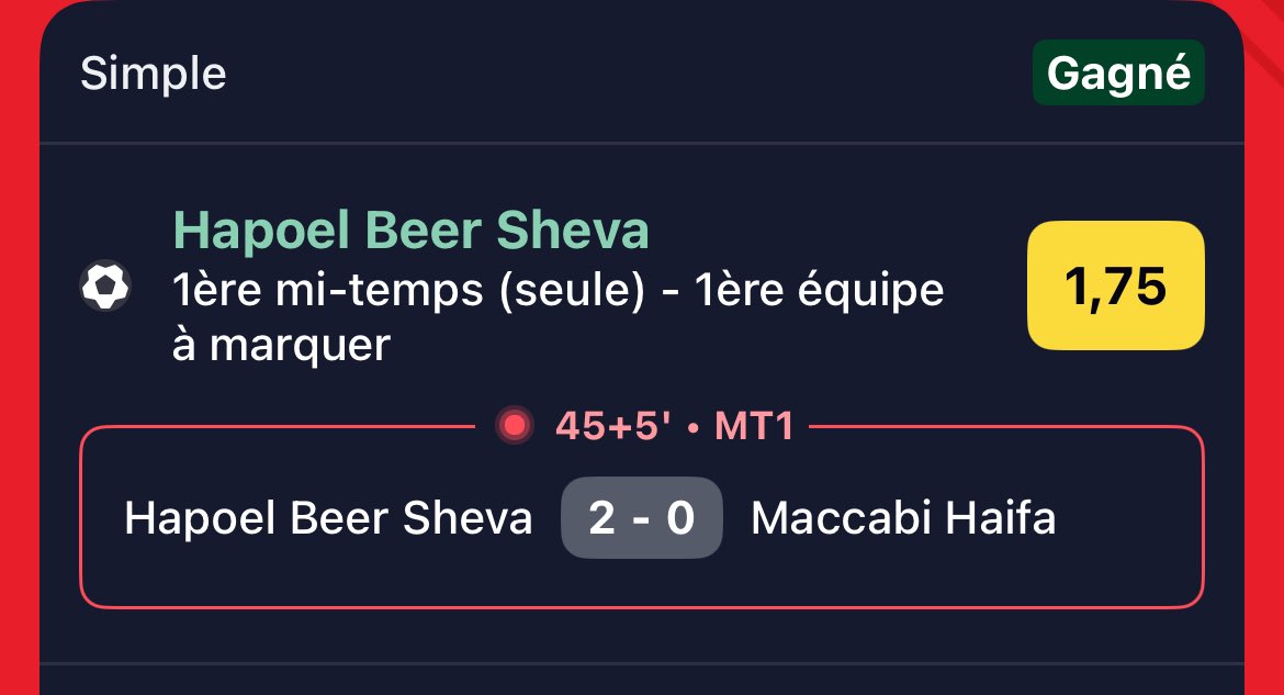 Premier bet et ça passe