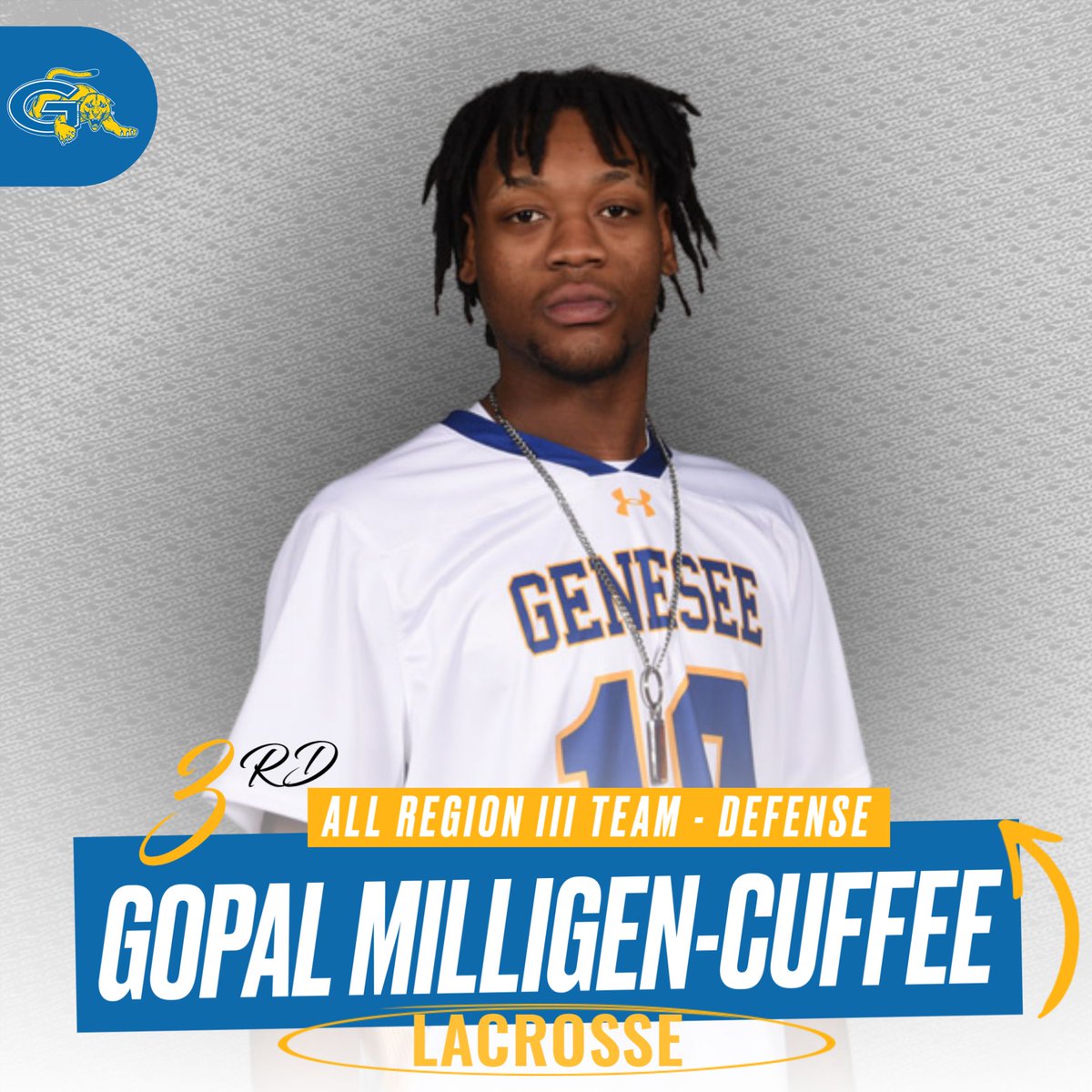 GCCSports's tweet image. THIRD TEAM ALL REGION - Congratulations to Men's Lacrosse and those selected to the All Region Teams!! #CougarPride
Cayden Lilleby - Defense
Gopal Milligen-Cuffee - Defense
Evan Belter - Midfield
James Reif - Attack