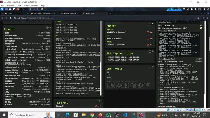 AnisurR378's tweet image. Task for #Class08 

Name - Anisur Rahman 
Task 08 is complete.

Tool Used: Web Check

#Mission2025 #Bytecapsule #Task08 #EthicalHacking