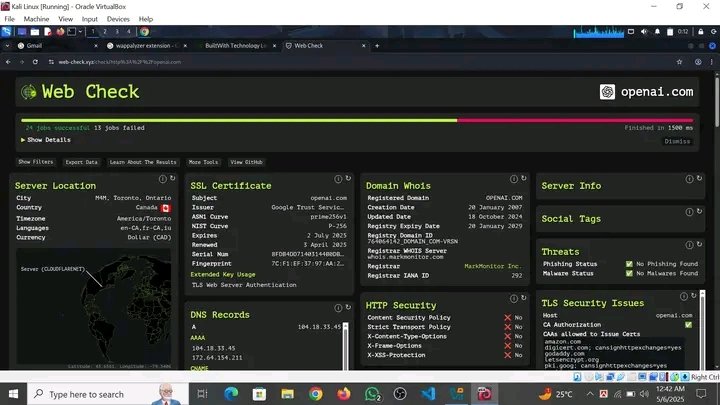 AnisurR378's tweet image. Task for #Class08 

Name - Anisur Rahman 
Task 08 is complete.

Tool Used: Web Check

#Mission2025 #Bytecapsule #Task08 #EthicalHacking