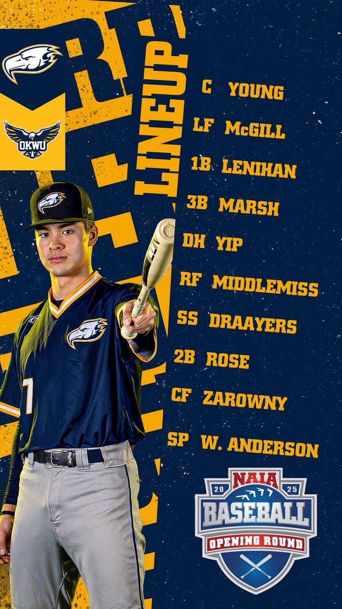 ubc_baseball's tweet image. Starting lineup for game one of the Opening Round.
#GOBIRDSGO