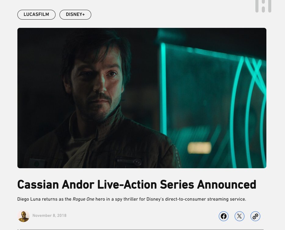 #Andor was first announced 6 1/2 years ago, and nobody knew what to think.

"Nobody asked for this!"
"Why does he need a show?"

Today, fans worldwide celebrate the final #AndorEve in honor of one of the best Star Wars projects of all time.