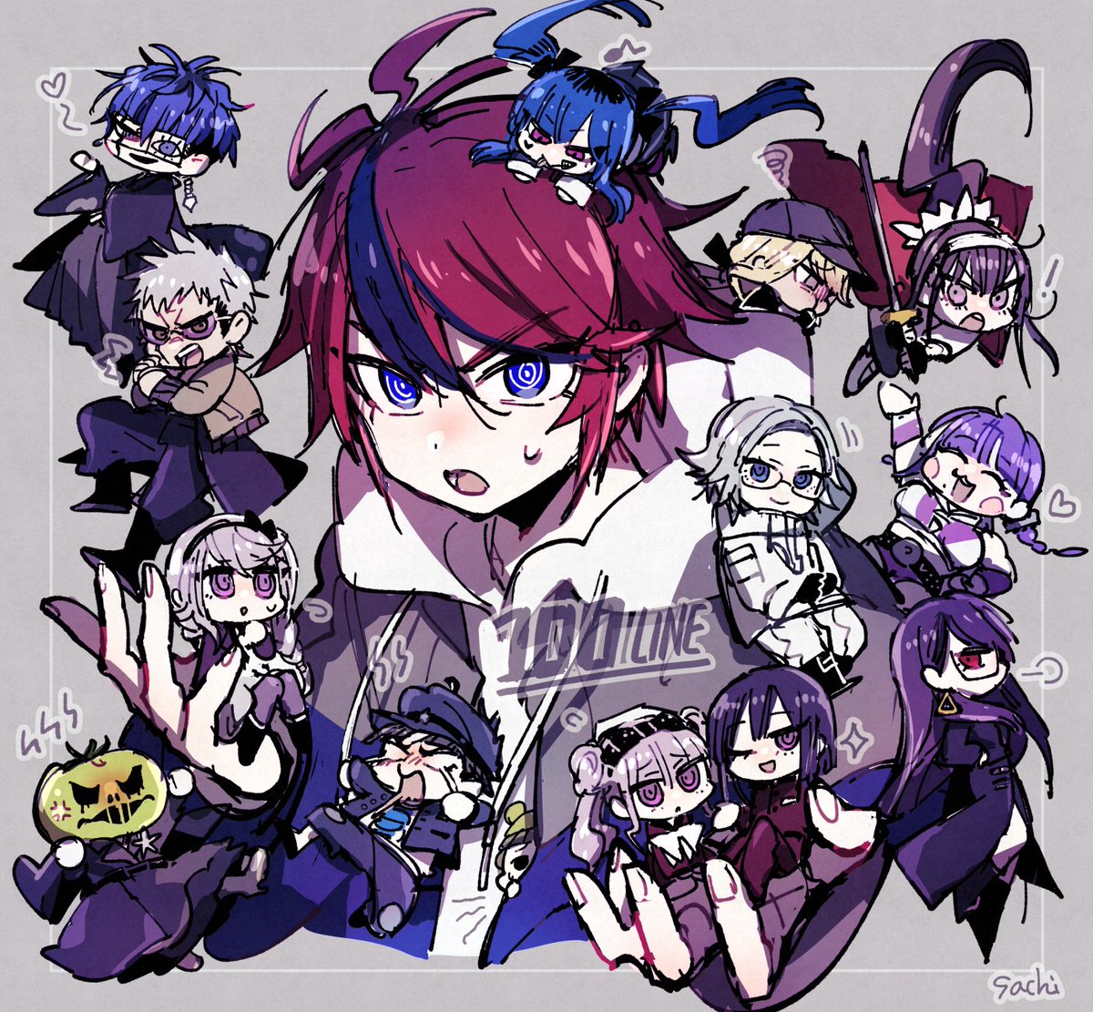 100日記念で落書き…皆かわいいね…
#hundred_line 　#ハンドラ