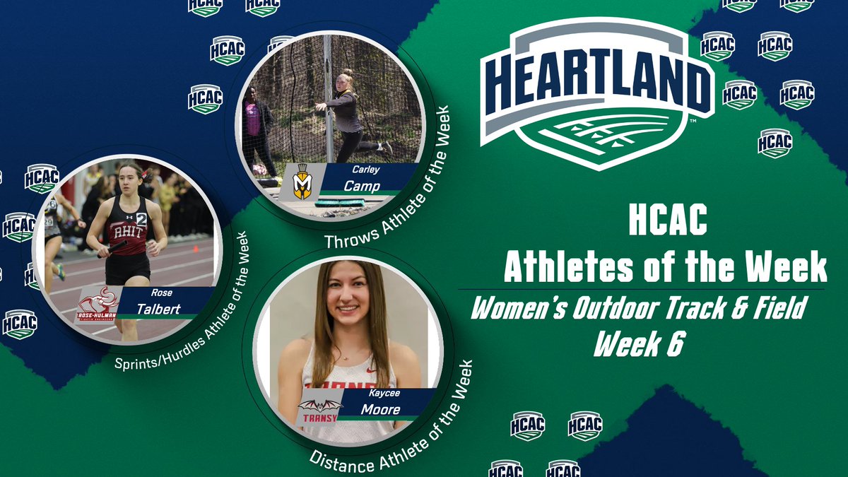 Heartland Collegiate Athletic Conference (@hcacdiii) on Twitter photo HCAC Women's Outdoor Track & Field | Athletes of the Week
Congrats!
Throws: C. Camp, <a href="/MUSpartans/">Manchester University Athletics</a>
Sprints/Hurdles: R. Talbert, @RHITsports
Distance: K. Moore, <a href="/TransySports/">Transy Sports</a>
📰: tinyurl.com/3kb36bey
#TheHeartOfD3 | #D3TF HCAC Women's Outdoor Track & Field | Athletes of the Week
Congrats!
Throws: C. Camp, <a href="/MUSpartans/">Manchester University Athletics</a>
Sprints/Hurdles: R. Talbert, @RHITsports
Distance: K. Moore, <a href="/TransySports/">Transy Sports</a>
📰: tinyurl.com/3kb36bey
#TheHeartOfD3 | #D3TF