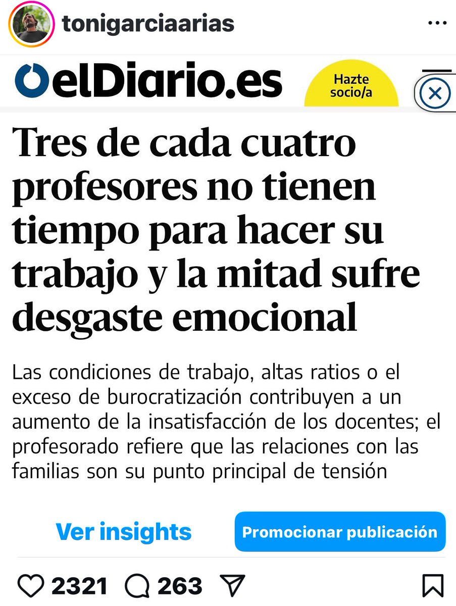 Toni García Arias (@tonigarias) on Twitter photo Cuando se quejan los autónomos, los apoyo. Lo mismo con transportistas, agricultores, médicos… Nos quejamos los docente (y eso que es por la burocracia): vagos, 3 meses de vacaciones, privilegiados… Pasen y vean los comentarios de esta publicación en mi Insta 👇🏻@tonigarciaarias Cuando se quejan los autónomos, los apoyo. Lo mismo con transportistas, agricultores, médicos… Nos quejamos los docente (y eso que es por la burocracia): vagos, 3 meses de vacaciones, privilegiados… Pasen y vean los comentarios de esta publicación en mi Insta 👇🏻@tonigarciaarias