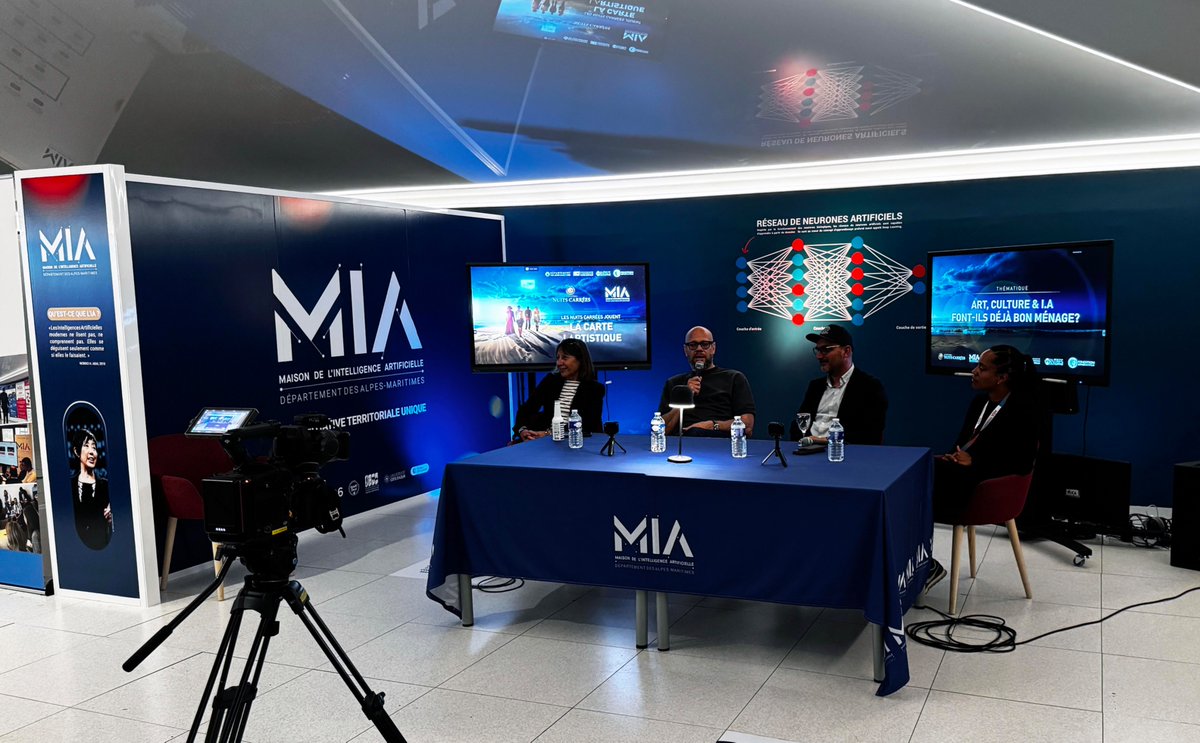 Maison de l'Intelligence Artificielle (@maison_ia) on Twitter photo 🔴Ce soir les <a href="/NuitsCarrees/">FESTIVAL NUITS CARRÉES ✨</a> & la MIA jouent la Carte I.Artistique✨
Place à une soirée inédite invitant à un voyage immersif en images & scénographie autour de l'IA🌌
Projections, table ronde "Art, Culture & IA", focus sur la programmation du Festival Nuits Carrées & networking 🔴Ce soir les <a href="/NuitsCarrees/">FESTIVAL NUITS CARRÉES ✨</a> & la MIA jouent la Carte I.Artistique✨
Place à une soirée inédite invitant à un voyage immersif en images & scénographie autour de l'IA🌌
Projections, table ronde "Art, Culture & IA", focus sur la programmation du Festival Nuits Carrées & networking