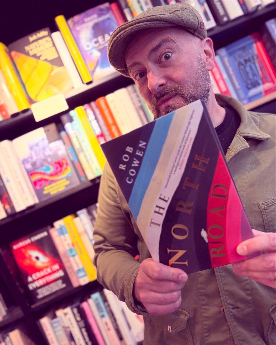 Waterstonesdurhamuni.We were lucky enough to have Rob Cowen pop in to sign his wonderful new book. The North Road is on BBC Radio 4 as book of the week. #Rob Cowen# The North Road.#Cornerstonebook publishers.