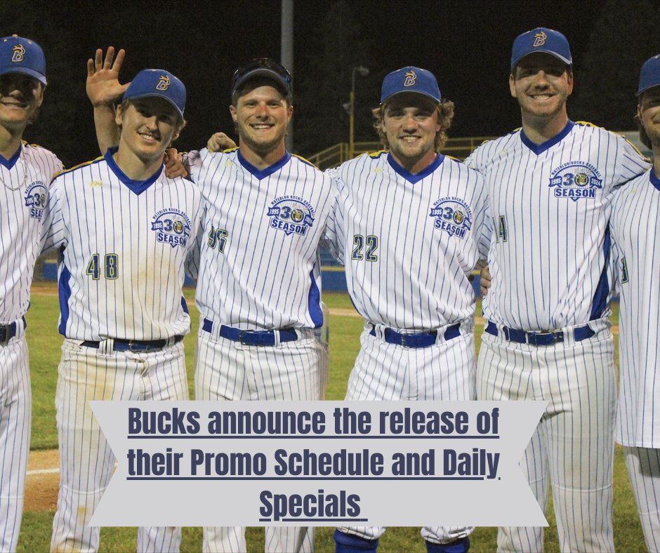 Guess what?? Our Promotional Schedule and Daily Specials are live on our website! Check out the link below to see all the fun you could be a part of this summer!

northwoodsleague.com/waterloo-bucks…