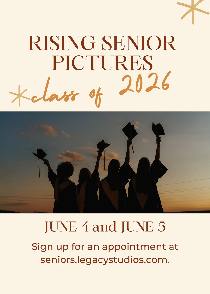 dutchforkhigh's tweet image. Rising seniors: It's time to start taking senior pictures! Sign up online at seniors.legacystudios.com.