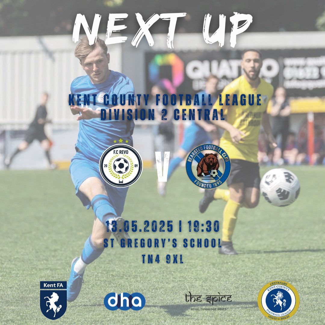 FC Revo (@_fcrevo) on Twitter photo 𝗖𝗢𝗠𝗜𝗡𝗚 𝗦𝗢𝗢𝗡
A few are yet to surface from Saturday but Revo are back in action tomorrow evening, hosting <a href="/Bearsted_FC/">Bearsted Football Club</a> Res.
Results elsewhere mean our promotion has been confirmed, so we look to keep Upchurch honest to the final game.
#UTR #COYR
🔵⚪️ 𝗖𝗢𝗠𝗜𝗡𝗚 𝗦𝗢𝗢𝗡
A few are yet to surface from Saturday but Revo are back in action tomorrow evening, hosting <a href="/Bearsted_FC/">Bearsted Football Club</a> Res.
Results elsewhere mean our promotion has been confirmed, so we look to keep Upchurch honest to the final game.
#UTR #COYR
🔵⚪️