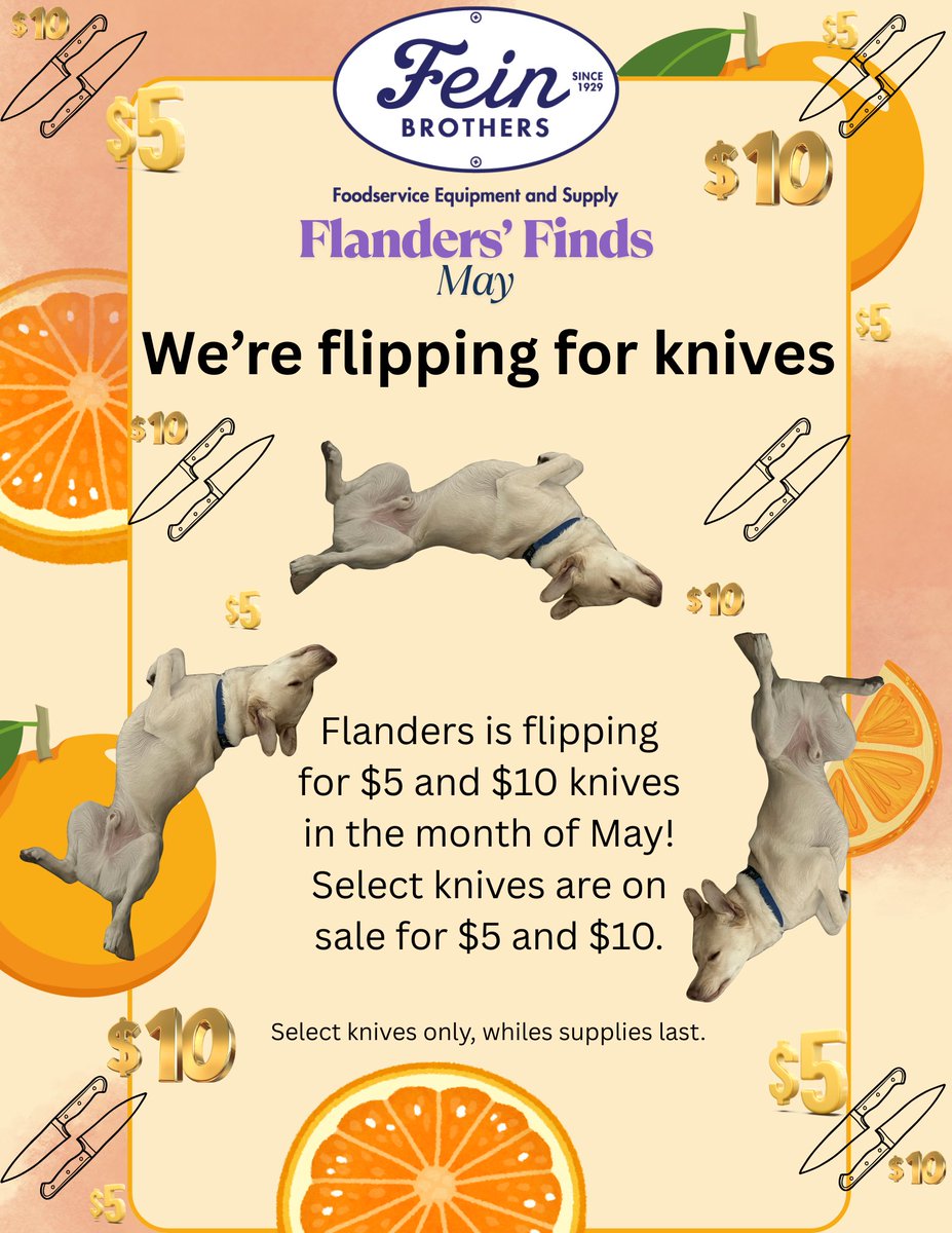 Has Flanders lost his flipping mind?!  He's offering up $5 and $10 select knives during the month of May.  Hurry in, while supplies last or before Flanders comes to his senses.