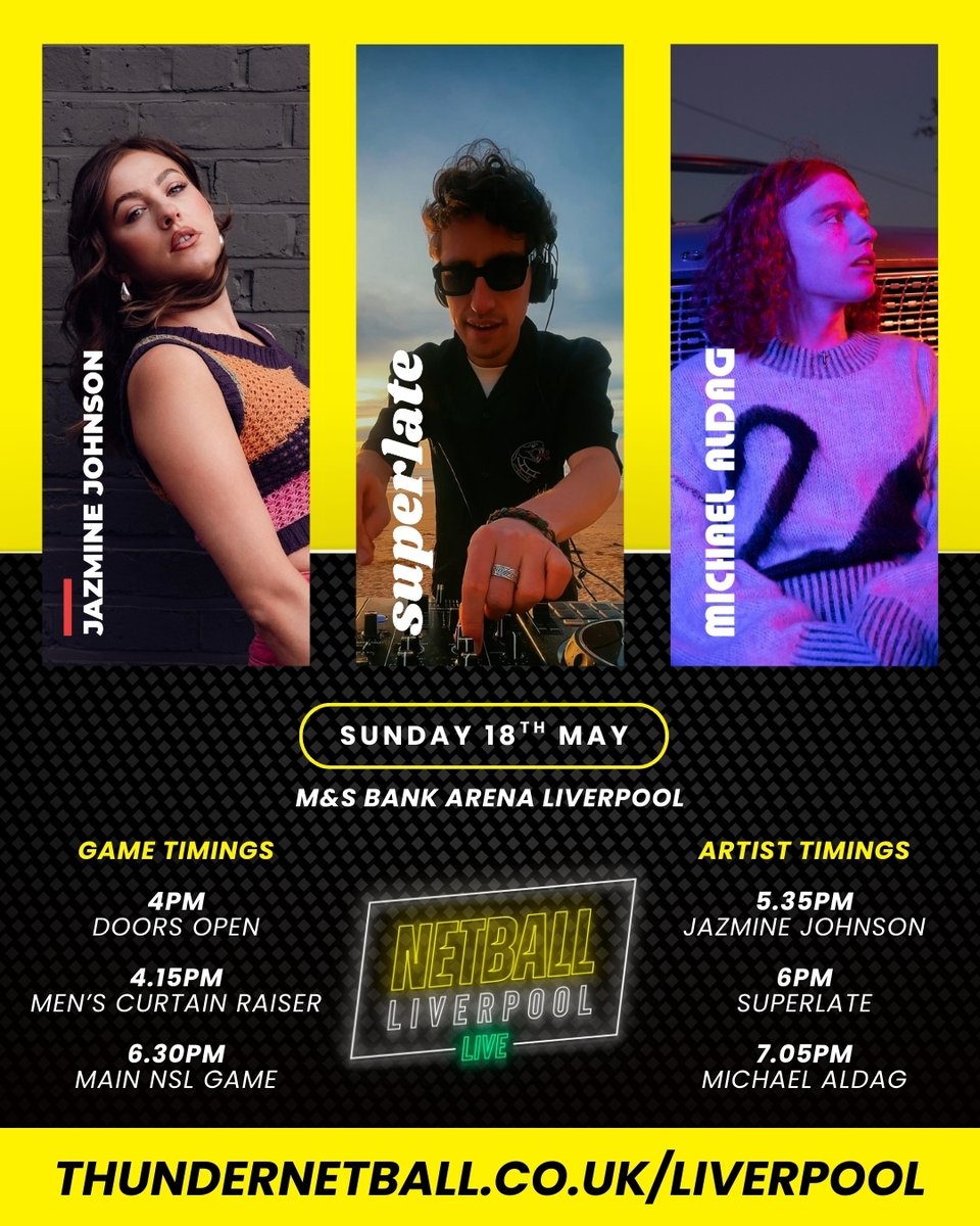 We promised you that Netball Liverpool Live was going to be special, and we're excited to share that as well as world class #netball, you'll also get to watch 3 amazing artists perform 🤯

Get your tickets ➡️ bit.ly/panthers-2025

We'll be introducing you more to each artist