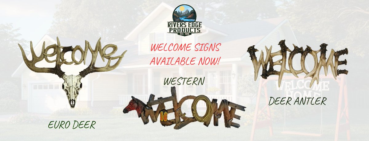 RepOutdoorGroup's tweet image. Tired of your guests wondering if they&apos;re at the right place? 😂 Our new collection of welcome signs is here to end the confusion – because every home deserves a grand entrance!

riversedgeproducts.com/collections/we…

#welcomesign #homedecor #frontporchdecor #antlerdecor #deerdecor #horsedecor