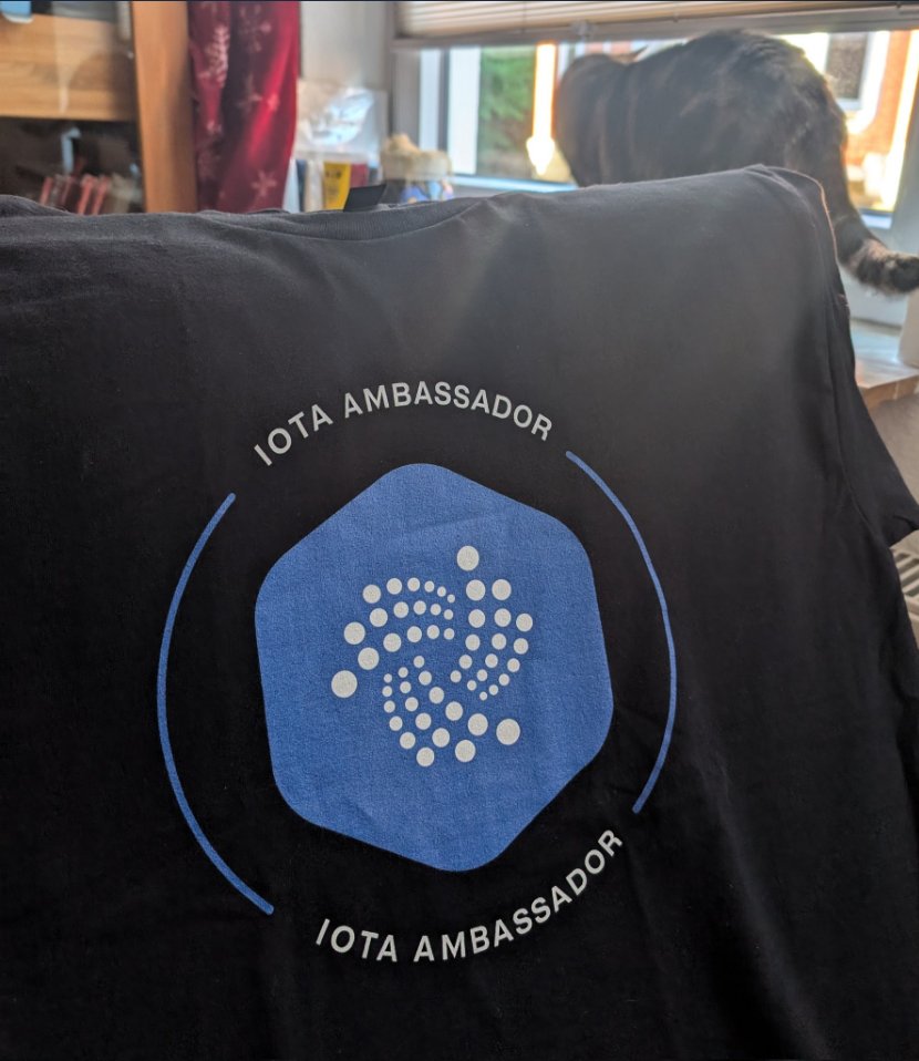 IOTATO_TAT's tweet photo. Proud to be an IOTA-Ambassador! Just got my IOTA T-shirt! #SoonisNow!๐๐ https://t.co/yYdUW08P0E