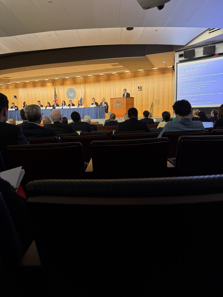 Currently attending the Tokenization Roundtable in D.C. with incredible speakers and the SEC chairman himself.