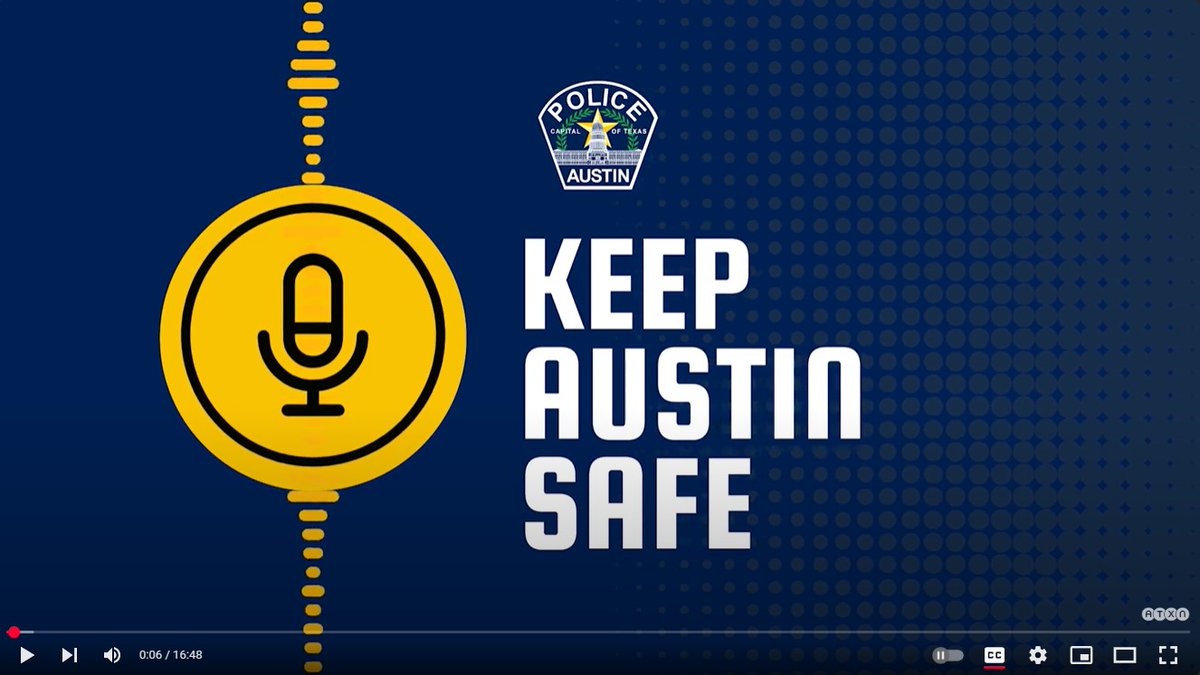 Check out our brand-new podcast, “Keep Austin Safe” where we will be providing valuable information about different units throughout the department, crime topics, initiatives, APD Recruiting efforts, and the APD Training Academy! Our very first episode is about the signs of