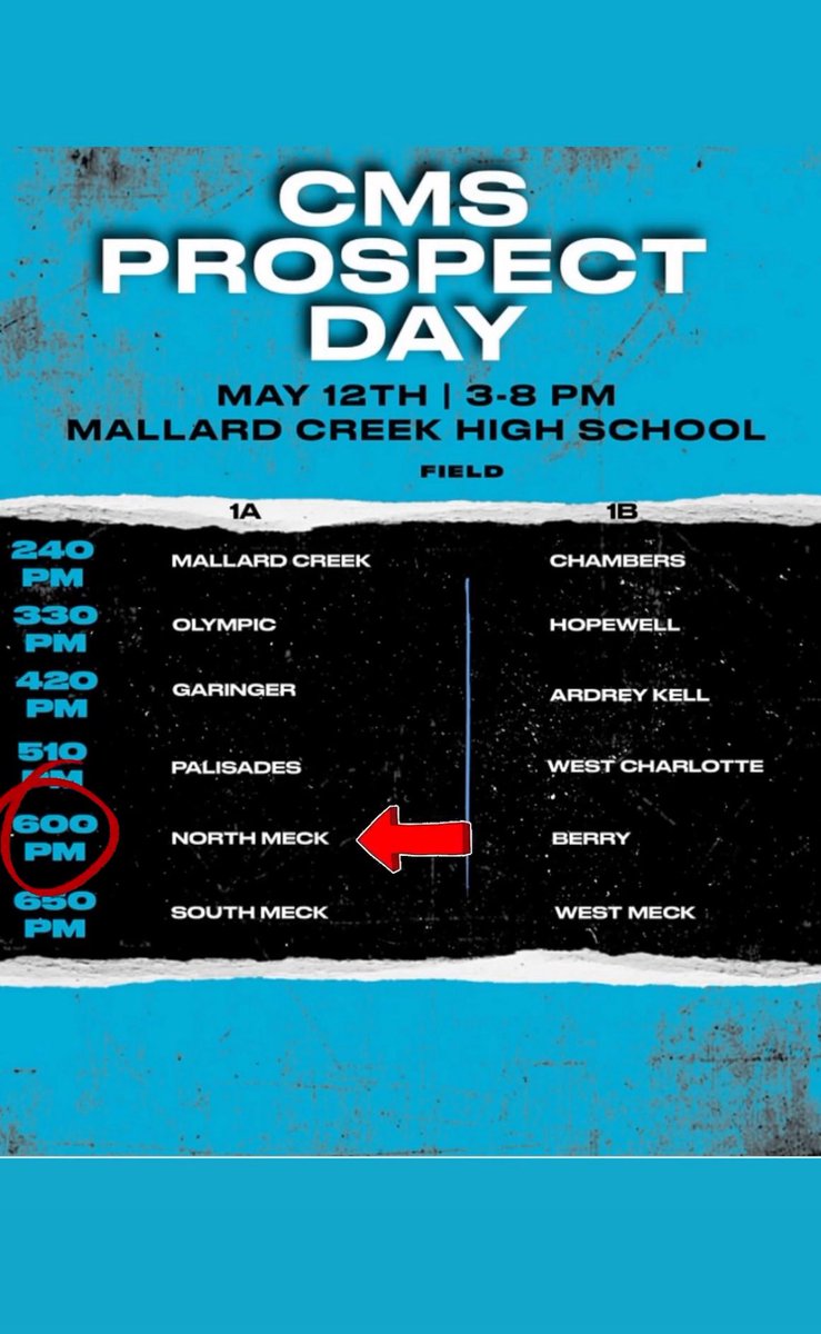 Prospect day at Mallard Creek today at 6pm