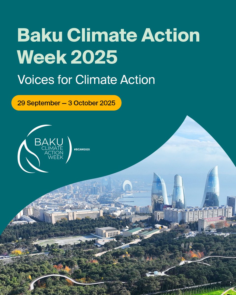 COP29 Azerbaijan (@cop29_az) on Twitter photo Following COP29’s historic achievements, Azerbaijan will host the second <a href="/BakuClimateWeek/">Baku Climate Action Week</a> from 29 Sep-3 Oct 2025. In partnership with London and Rio Climate Action Weeks #BCAW2025 will unite global leaders & communities to accelerate climate solutions. The COP29 President said: Following COP29’s historic achievements, Azerbaijan will host the second <a href="/BakuClimateWeek/">Baku Climate Action Week</a> from 29 Sep-3 Oct 2025. In partnership with London and Rio Climate Action Weeks #BCAW2025 will unite global leaders & communities to accelerate climate solutions. The COP29 President said: