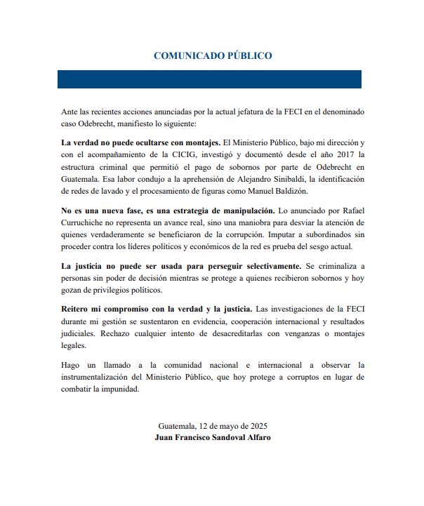 JSandoval1982's tweet photo. Hoy denuncio un nuevo intento del MP por encubrir a quienes recibieron los sobornos de Odebrecht. 

Se persigue a subordinados mientras se protege a Sinibaldi, Baldizón y operadores como Batres Gil. 

La impunidad no se combate con montajes. https://t.co/a1K8XEiFbu
