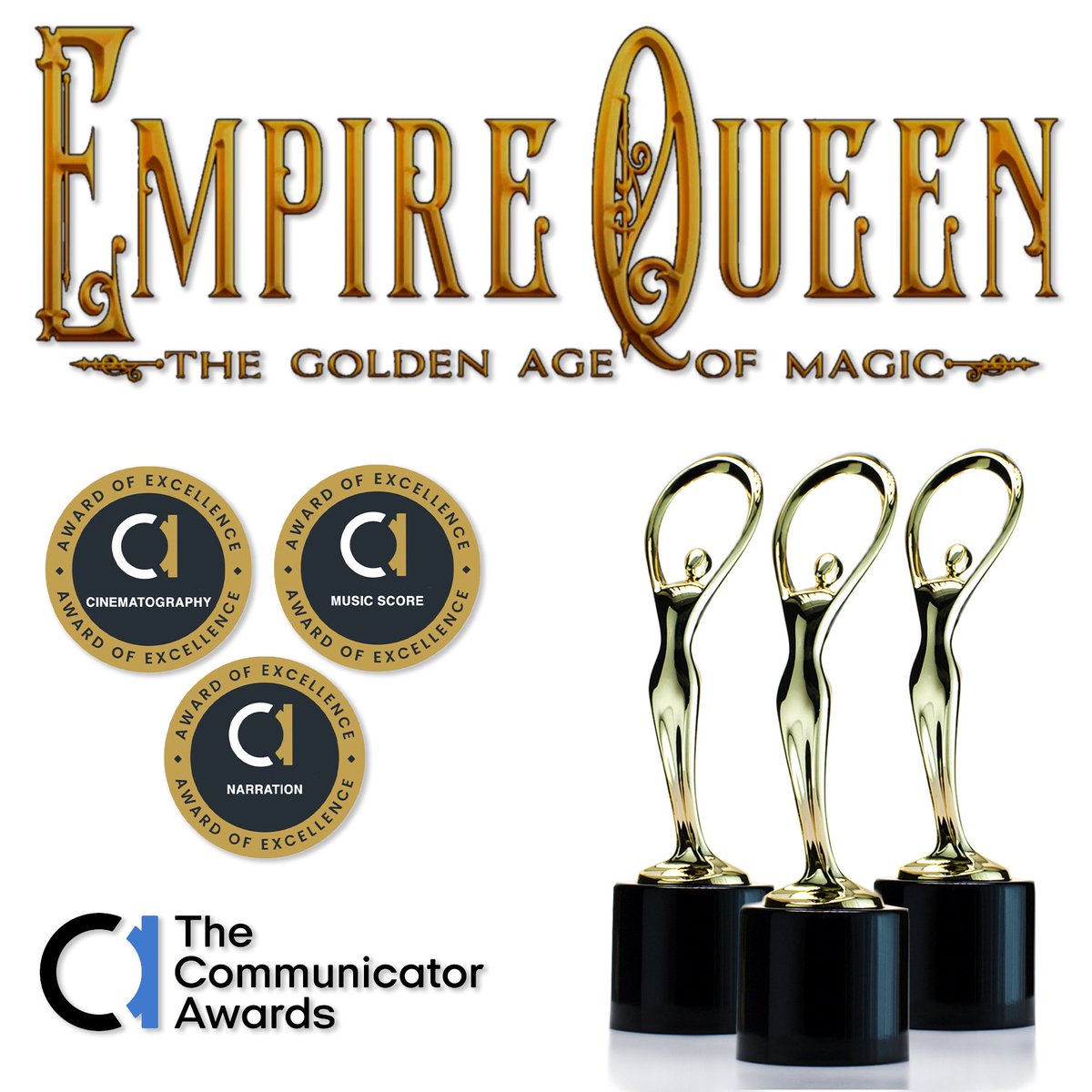 CDO7's tweet image. Congratulations to the Empire Queen team.  Our film has just won 3 Excellence Awards, for cinematography, music and narration.  We all thank the Communicator Awards judges, for this great honor. -CDO