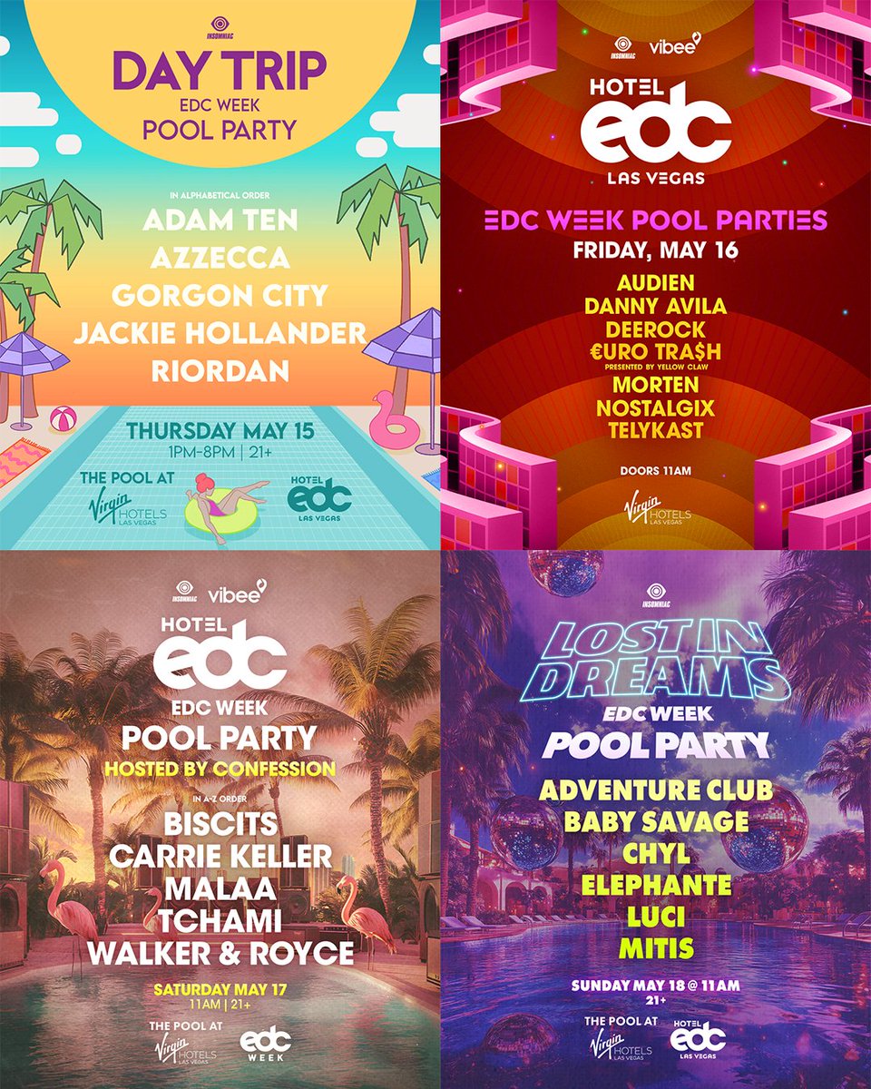 Your dance floor for #EDCWeek awaits! Secure your #HotelEDC pool parties to make the most out of your weekend in Las Vegas!💦🎲

☀️ All Hotel EDC Guests receive entry free of charge! ☀️