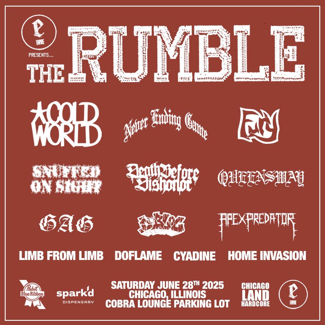 good news and bad news

bad news - <a href="/worldofpain_hc/">WORLD OF PAIN</a> unfortunately can no longer play the fest due to health reasons. 

good news - <a href="/VomitForth/">𝐕𝐎𝐌𝐈𝐓 𝐅𝐎𝐑𝐓𝐇</a> &amp; Three Knee Deep have been added to friday’s lineup 

TICKETS: linktr.ee/therumble