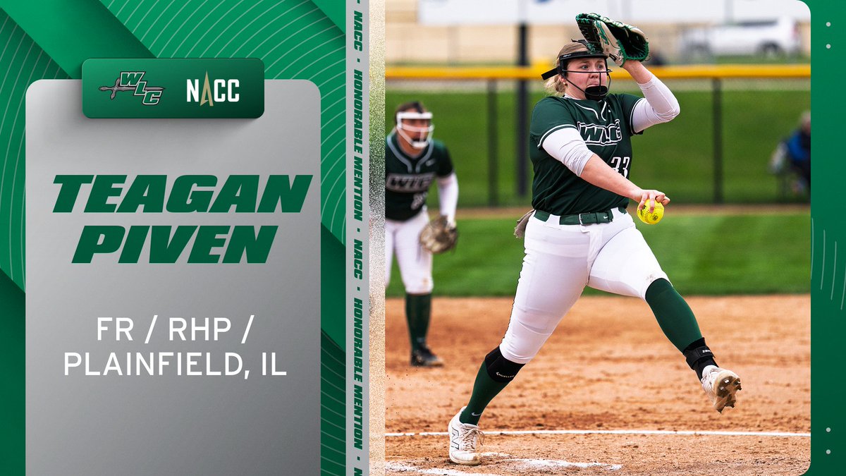 SB: Congrats to freshman pitcher Teagan Piven of <a href="/WLCSoftball/">WLC Softball</a> who was named Honorable Mention by the NACC today.

#WeAreWarriors #d3sb