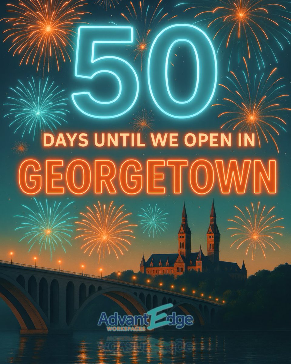 AdvantEdgeBC's tweet image. 50 days until we open in Georgetown 🎇
Fresh location. Flexible offices. Space that works around you.

Chevy Chase is open now: advantedgebc.com/office-locatio…
Georgetown opens July 1 — tours are live.

#WorkspacesThatWork #DCWorklife #GeorgetownDC #AdvantEdgeWorkspaces