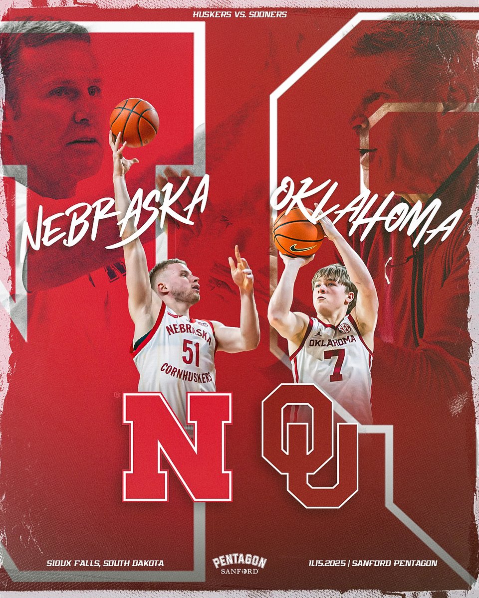Sanford Sports Complex (@sanford_complex) on Twitter photo JUST IN: <a href="/HuskerMBB/">Nebraska Men's Basketball</a> and <a href="/OU_MBBall/">Oklahoma Basketball</a> are returning to the Sanford Pentagon for a nonconference matchup on Nov. 15. Ticket sales info TBA.
Read more: bit.ly/4k89RQS
#SanfordSports JUST IN: <a href="/HuskerMBB/">Nebraska Men's Basketball</a> and <a href="/OU_MBBall/">Oklahoma Basketball</a> are returning to the Sanford Pentagon for a nonconference matchup on Nov. 15. Ticket sales info TBA.
Read more: bit.ly/4k89RQS
#SanfordSports