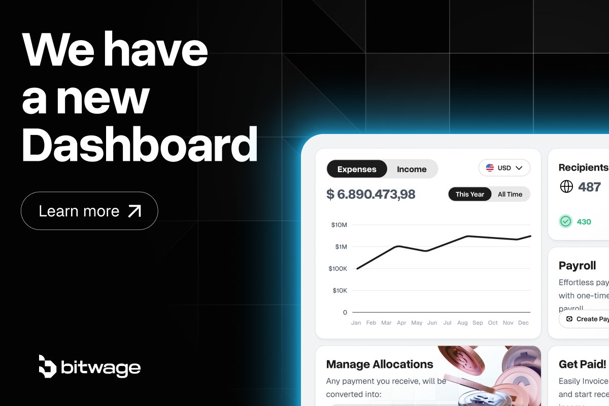 🚀 New Bitwage Product Update!
 
Our Business portal got a HUGE upgrade!  

Here's what's new:  

🔹Sleek new dashboard 
🔹Bulk invites 
🔹Faster payouts 
🔹Filtered reports + PDFs 
🔹Mobile optimization 
🔹And more!

🎉All live now!  

Dive into the details 👉