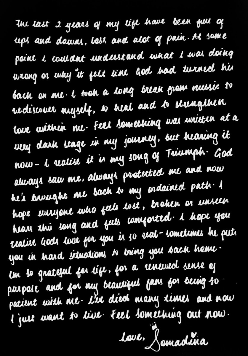 Feel Something Out Now 

i pray this song comforts you as much as it did me while making it. 

listen, share &amp; support 🤎
linktr.ee/somadinasound