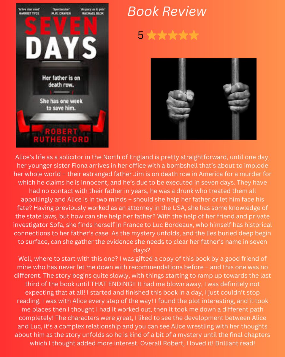 Lauren Rea ☕️📚📖 (@laurenrea1984) on Twitter photo Here's my 5⭐️#BookReview for Seven Days by <a href="/rutherfordbooks/">Robert Rutherford</a> what a fantastic read! I read it in a day - I haven't done that for a while!!
👉Buy link Amazon: amazon.co.uk/Seven-Days-gri… Here's my 5⭐️#BookReview for Seven Days by <a href="/rutherfordbooks/">Robert Rutherford</a> what a fantastic read! I read it in a day - I haven't done that for a while!!
👉Buy link Amazon: amazon.co.uk/Seven-Days-gri…