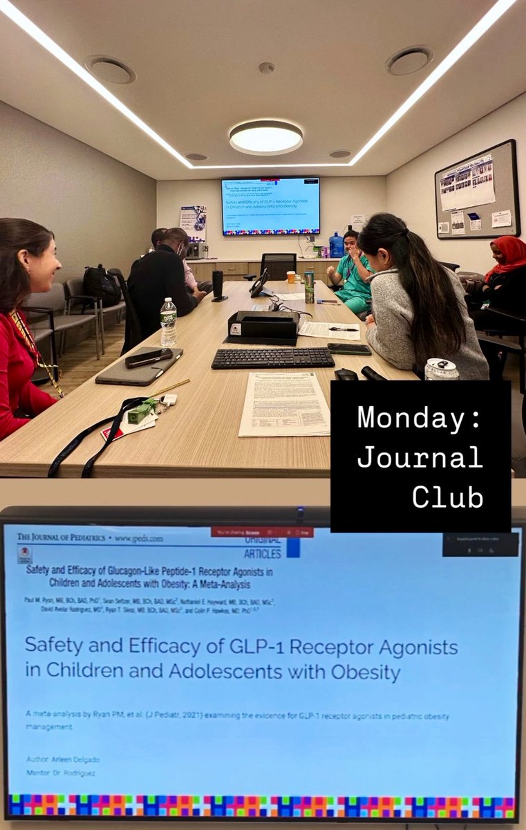 Starting the week with evidence-based discussion on GLP-1 RAs in pediatric patients with obesity. Meta-analysis review and great insights all around. #NYC #WomenInMedicine
#JournalClub #Pediatrics #PedsGI #ObesityCare #GLP1 #Monday #EvidenceBasedMedicine #MedEd #AcademicMedicine