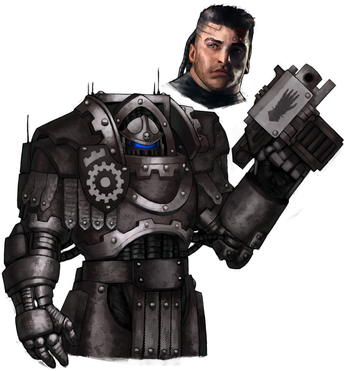 alejofnm's tweet image. Iron hand Lieutenant in cataphractii pattern terminator armour
commission for @snek_the_nek
#warhammer40k #art #OC #fanart #draw #SpaceMarine