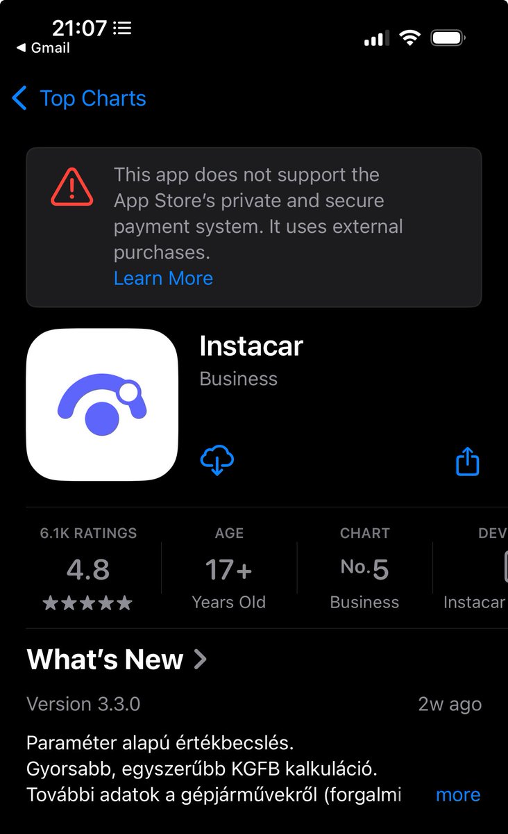 first time seeing this. Apple will punish the apps with external payment system