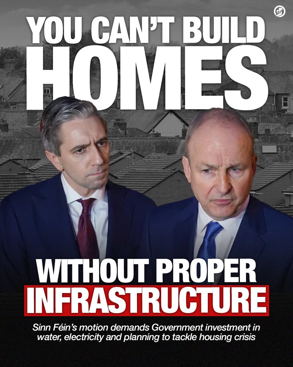 Sinn Féin is bringing forward a motion calling on the Government to invest in local infrastructure across our communities.

The Government’s failure to invest in water, electricity, and the planning system is holding up the delivery of much needed homes.

It’s time they act.