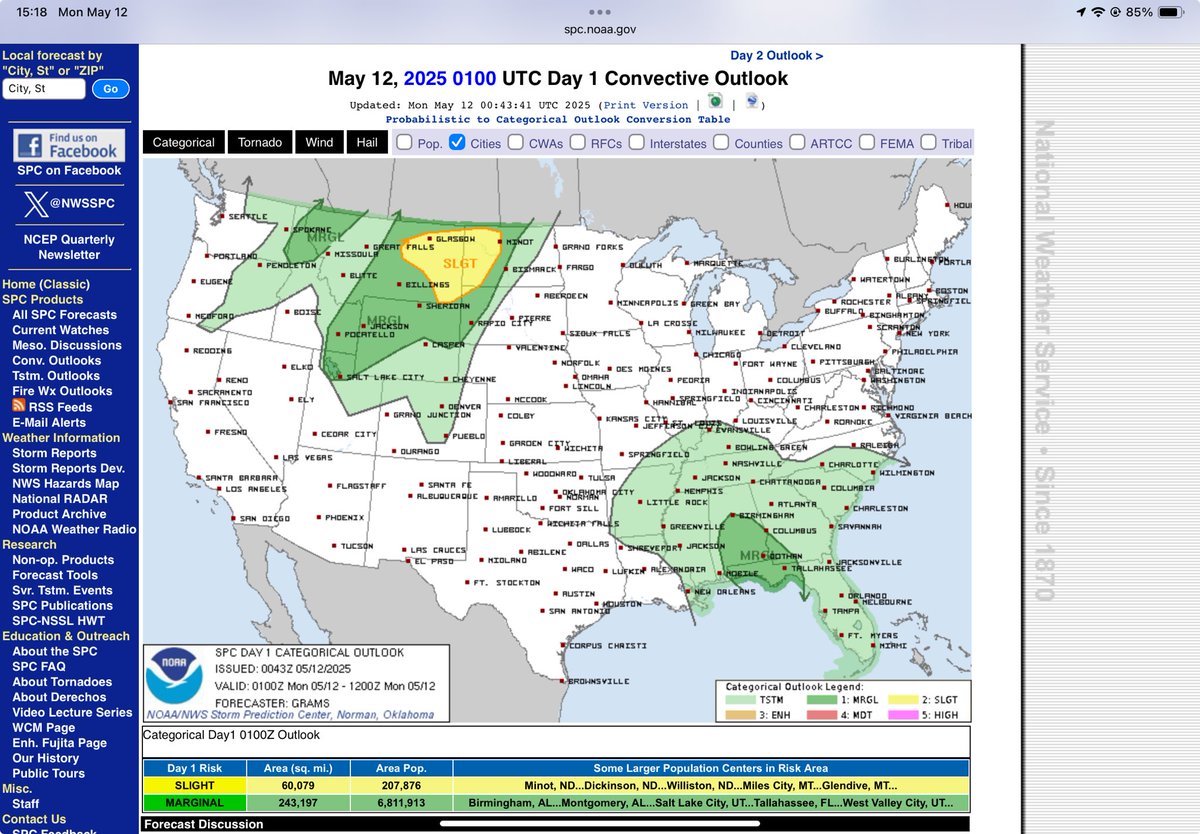 Today’s SPC Convection Outlook…sorry for delay it’s been an abnormal morning….🤯