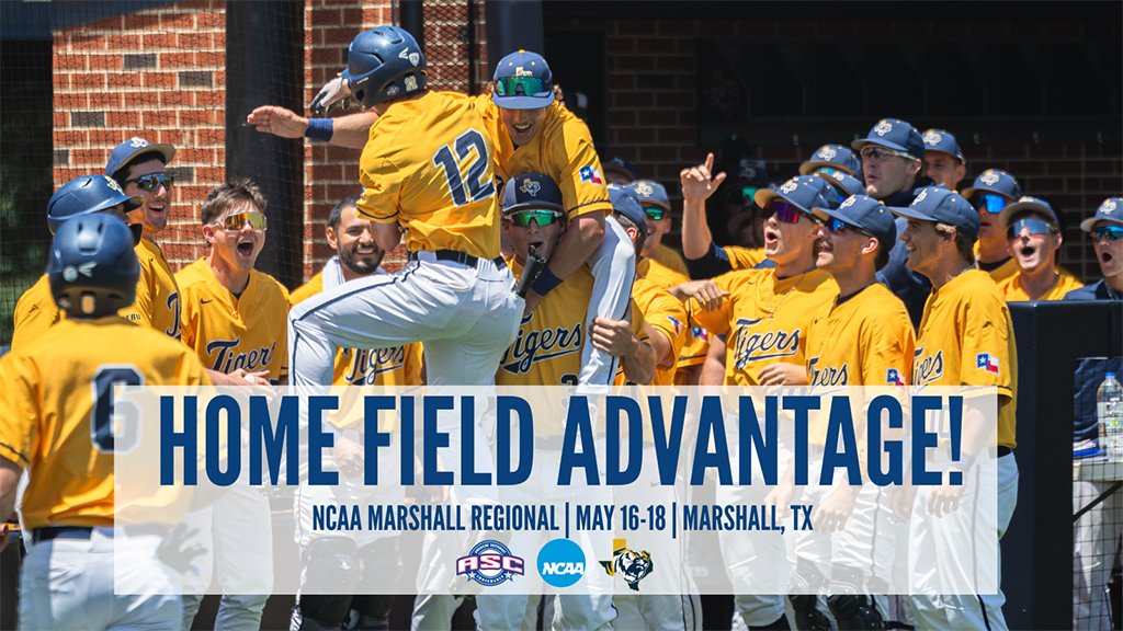 TIGERS ARE HOSTING! <a href="/GoETBUTigers/">ETBU Athletics</a> selected to host NCAA DIII Baseball Regional!  

Read more: ascsports.org/news/2025/5/12…

#ascsports #ascbaseball #d3baseball