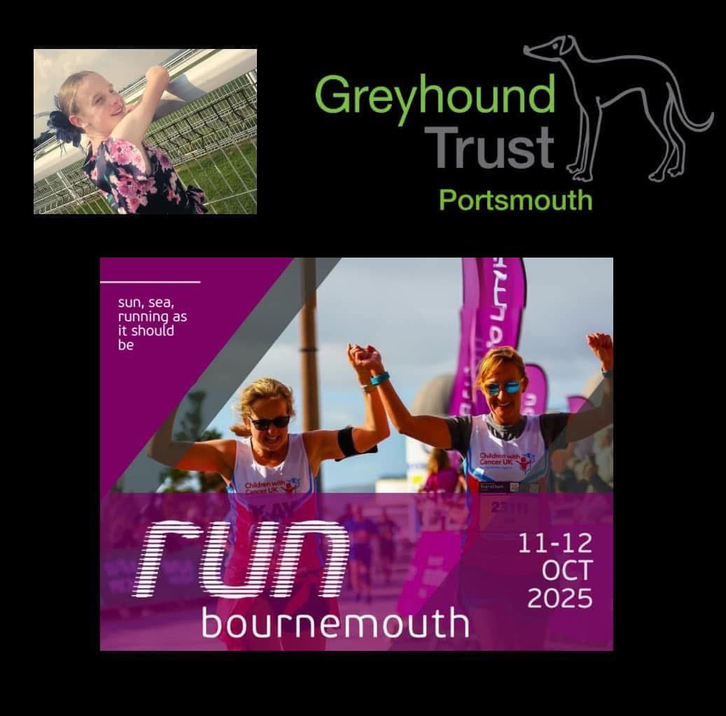 🫶Ciara’s 5k Supernova Bournemouth Run 🫶
                For Portsmouth Greyhound Trust

Our brilliant daughter Ciara(13 yrs old )has signed herself up to the Bournemouth 5k Supernova run this year to raise funds for the brilliant greyhound rehoming charity Portsmouth Greyhound