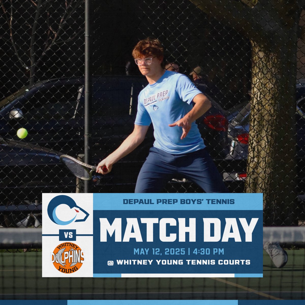 The boys kick off the last week of their regular season with a big matchup vs. Whitney Young today 🙌🎾 GO RAMS!