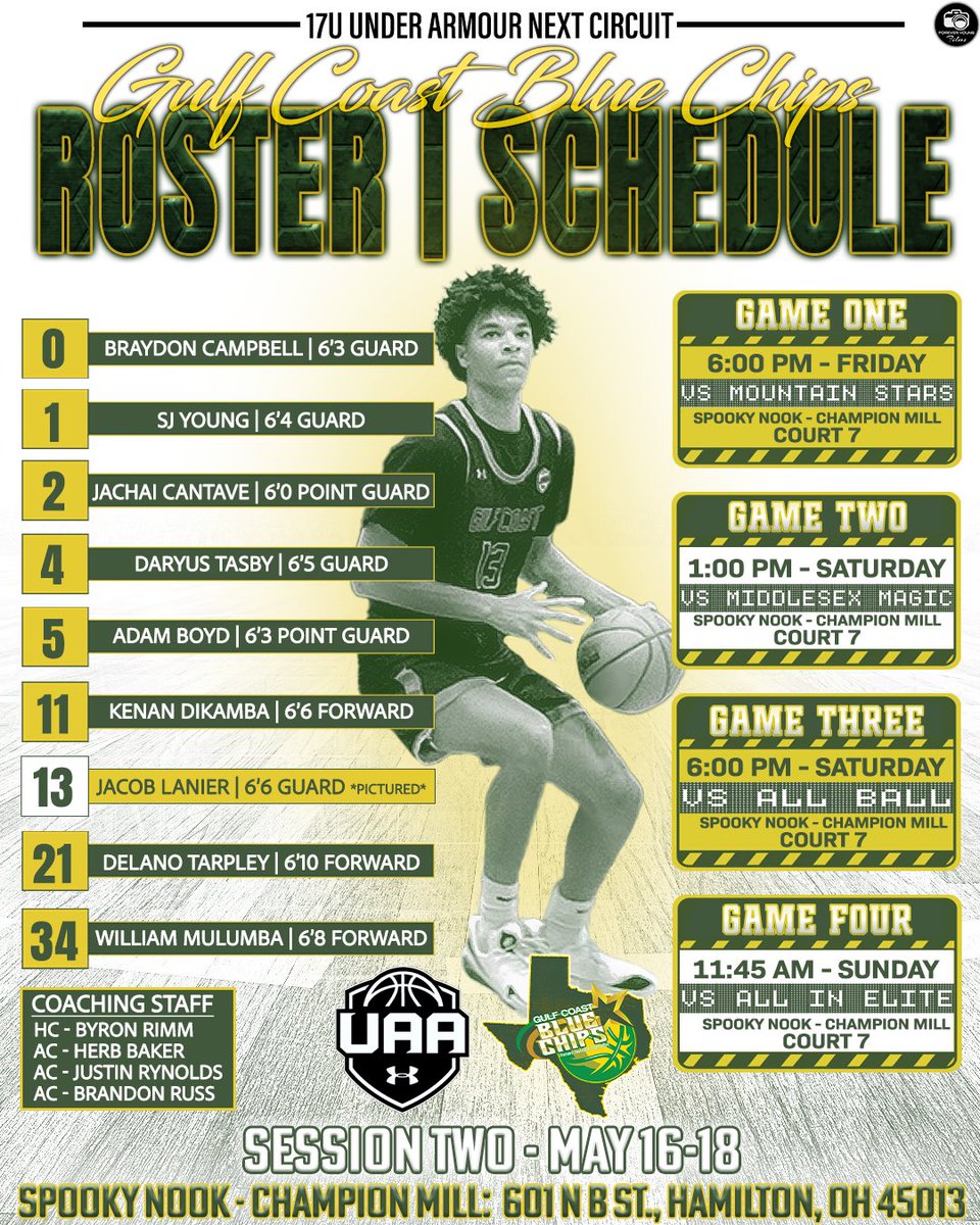 Clyde “CJ” Jackson (@bluechipsceo) on Twitter photo Attention College Coaches check out our roster and game schedule for UAA Session 2 ! <a href="/UANextBHoops/">Boys UAA</a> <a href="/PaulBiancardi/">Paul Biancardi</a> <a href="/ebosshoops/">Eric Bossi</a> <a href="/RcsSports/">Jim Hicks</a> <a href="/trigonis30/">Dinos Trigonis</a> <a href="/bigsloan32/">Marcus Sloan</a> <a href="/BJenkins247/">Brandon Jenkins</a> <a href="/SLAM_HS/">SLAM HS Hoops</a> Attention College Coaches check out our roster and game schedule for UAA Session 2 ! <a href="/UANextBHoops/">Boys UAA</a> <a href="/PaulBiancardi/">Paul Biancardi</a> <a href="/ebosshoops/">Eric Bossi</a> <a href="/RcsSports/">Jim Hicks</a> <a href="/trigonis30/">Dinos Trigonis</a> <a href="/bigsloan32/">Marcus Sloan</a> <a href="/BJenkins247/">Brandon Jenkins</a> <a href="/SLAM_HS/">SLAM HS Hoops</a>