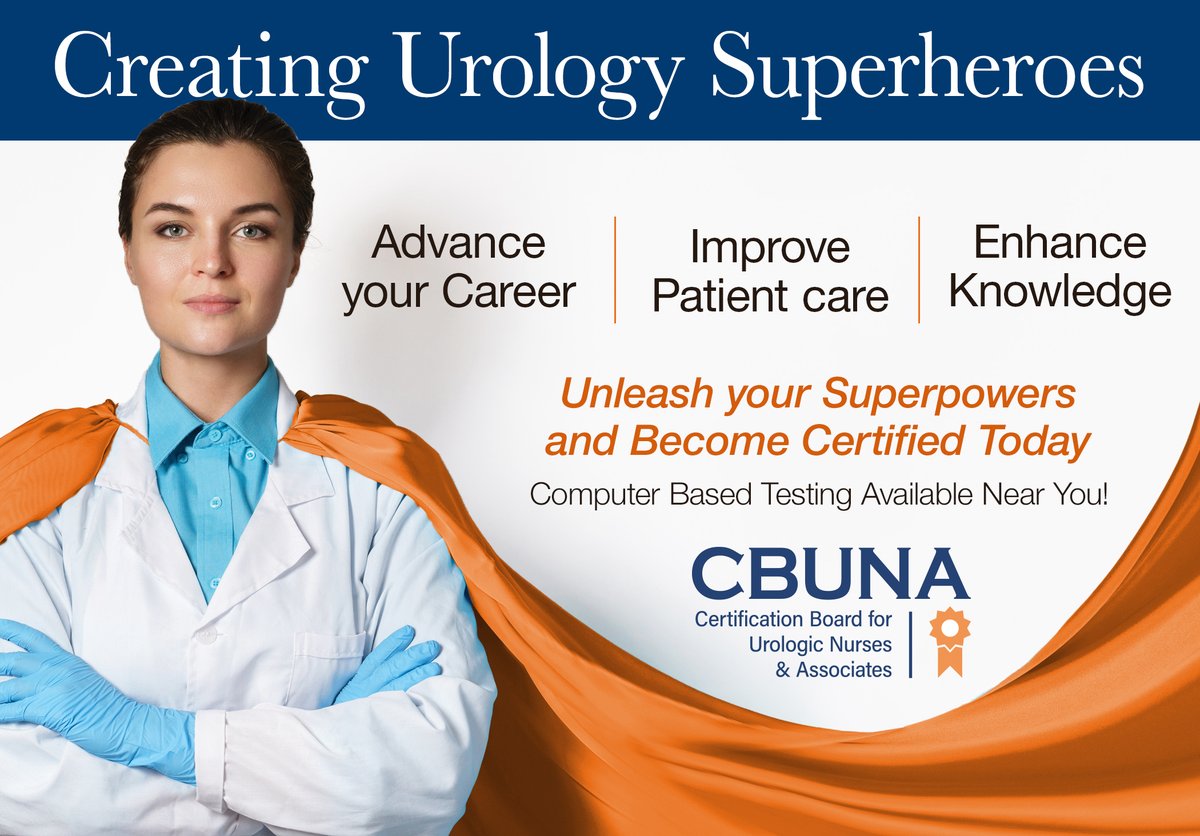 Society of Urologic Nurses and Associates (@urologicnurses) on Twitter photo Show off your superpowers by becoming certified! Certification through CBUNA is an investment in your career that enhances your self-esteem, confidence, & professionalism.
Visit suna.org/certification or email cbuna@ajj.com today.
#urologicnursing #urologycertification Show off your superpowers by becoming certified! Certification through CBUNA is an investment in your career that enhances your self-esteem, confidence, & professionalism.
Visit suna.org/certification or email cbuna@ajj.com today.
#urologicnursing #urologycertification