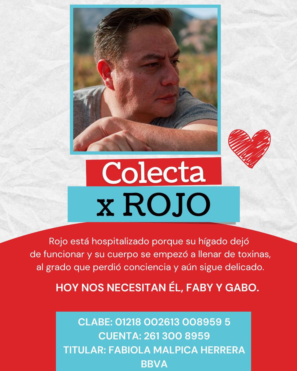 Muchos de los que trabajamos en la industria de la publicidad en México conocemos y queremos al Rojo, Oscar Cuevas.

El Rojo y su familia están pasando un momento difícil.

Aquí comparto la manera de ayudarlos.

Muchas gracias de antemano por su apoyo sumando y difundiendo.

🙌🏼