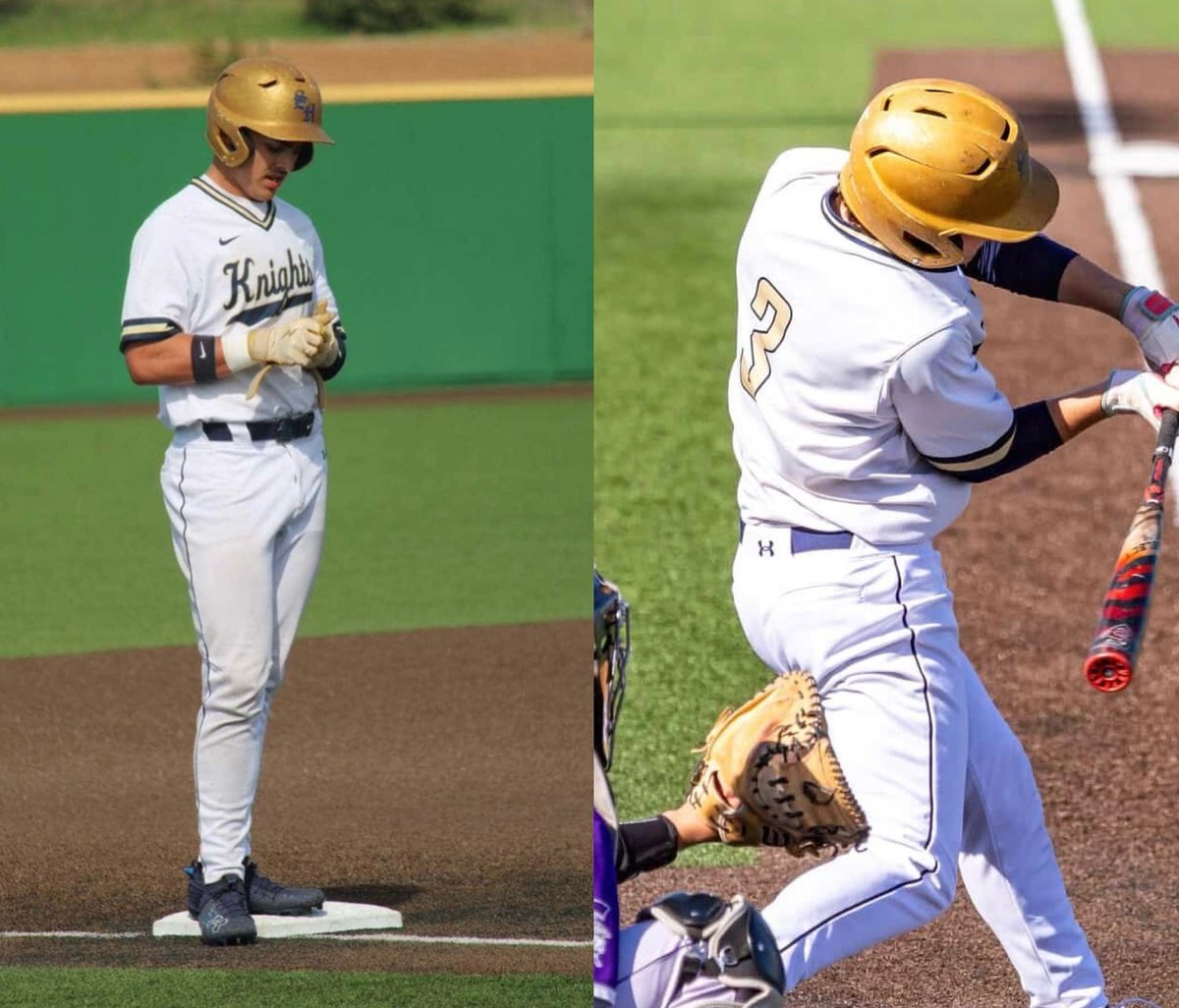 Sacred Heart (2A, 17-7) looks really solid heading into the last few weeks of the season. The Knights are led at the plate by junior Luke Koland (right)  batting .494 in 81 ABs with 25 RBI and Cayson Ivey (left) batting .400 in 80 ABs with 31 RBI on the year. The Knights look to