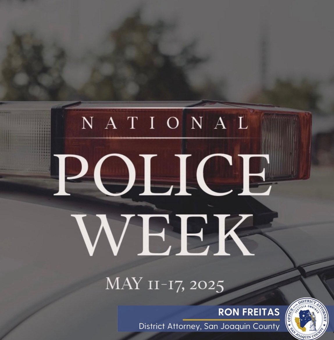 This National Police Week, we recognize the courage it takes to wear the badge and the deep sense of duty behind it. The San Joaquin County District Attorney’s Office is proud to stand alongside our law enforcement partners who protect and serve with integrity every day.