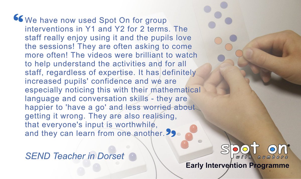 Delighted to receive such positive feedback about the Spot On Early Intervention Programme: spotonwithnumbers.co.uk/intervention-p…