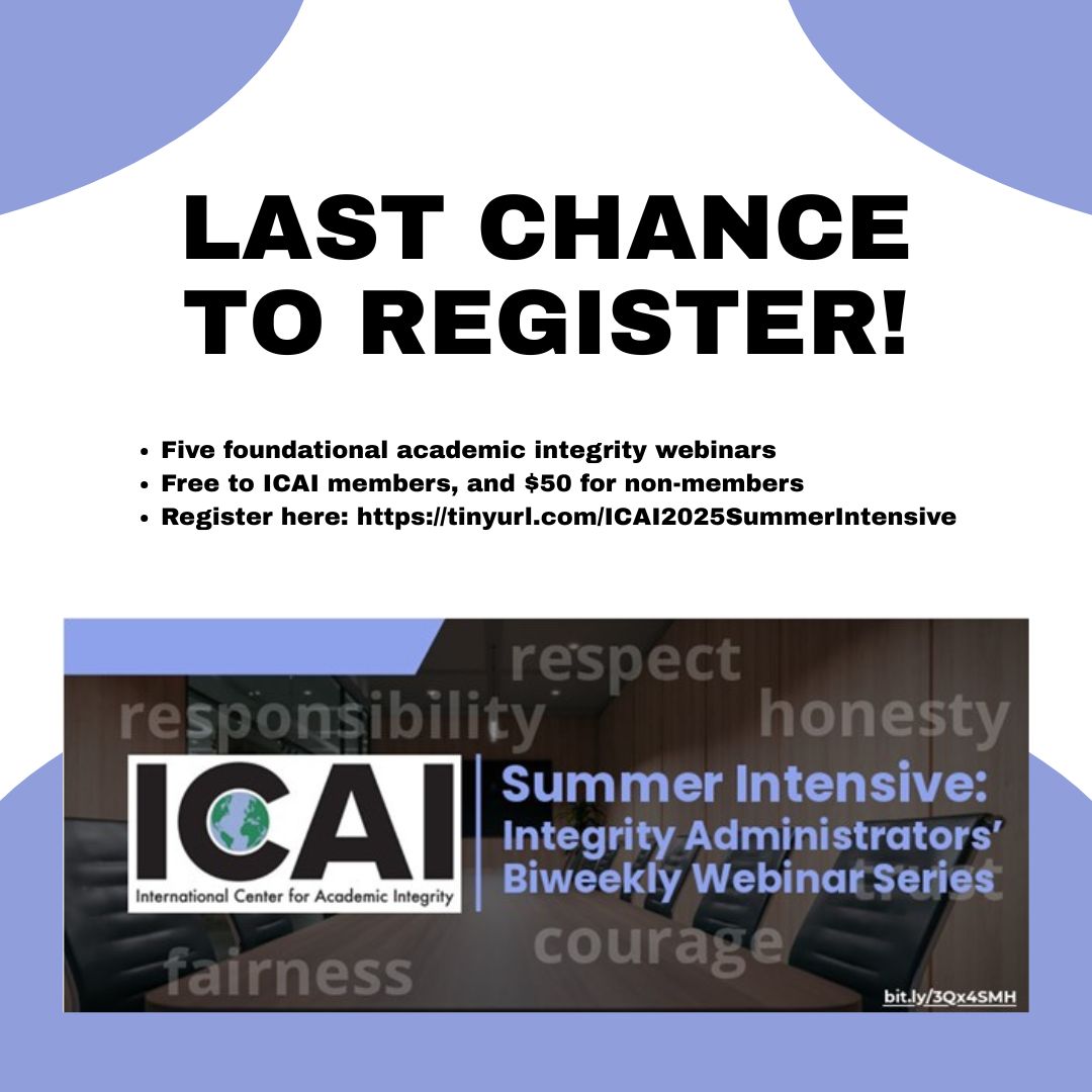 Webinars begin May 30.
#1 - Building Momentum
#2 - Understanding Evidence
#3 - Working with Faculty
#4 - Providing 'After' Education
#5 - What's Next?
Registration is free for ICAI members and just $50 for non-members. tinyurl.com/ICAI2025Summer…