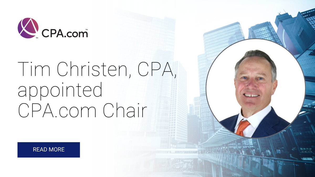 <a href="/TimChristenCPA/">Tim Christen CPA</a> has been appointed Chair of the <a href="/CPAcom/">CPA.com</a> Board of Directors, bringing extensive experience in leadership, innovation and transformation as the company continues its mission to empower accounting firms and finance teams for the digital age. cpa.com/news/cpacom-ap…